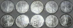 10 2004 American Silver Eagles Brilliant Uncirculated Half Roll 1 Ounce Oz ASE