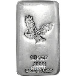 10 oz Silver Bar CNT Eagle Design. 9999 Fine Sealed