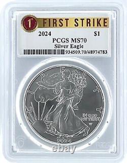10 x 2024 1oz Silver American Eagle PCGS MS70 First Strike 1st Label withRed Case