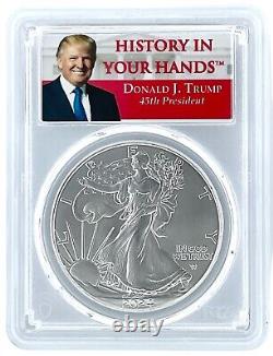 10 x 2024 1oz Silver American Eagle PCGS MS70 First Strike Trump Label withCase