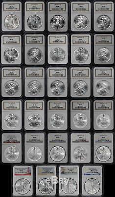 1986-2014 American Silver Eagle 29 Coin Set All NGC MS-69 -173077