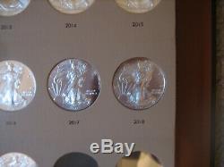 1986 2019 $1 American Silver Eagle 34 Coin Complete BU Set Dansco with Slipcase