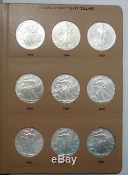 1986-2019 American Silver Eagle Coin set in Dansco Album & Slipcover 34 coins