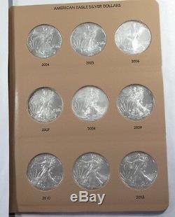 1986-2019 American Silver Eagle Coin set in Dansco Album & Slipcover 34 coins