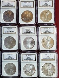 1986-2019 Silver American Eagle Set NGC (MS69) 2 NGC Boxes 34 coins & 2 box's