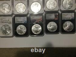 1986-2020 Complete American Silver Eagle 35 Coin Set NGC MS69