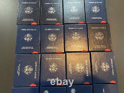1986-2021 Silver Eagle Proof Set All 35 Regular Annual Issues in OGP, No 2009