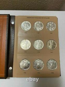 1986-2021 Silver Eagle Set Complete 36 Coins In Dansco Album