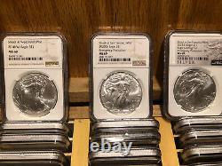 1986-2022 140 Coin Complete Set Silver American Eagles PF/MS NGC, room For 2023