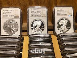 1986-2022 140 Coin Complete Set Silver American Eagles PF/MS NGC, room For 2023