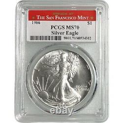 1986-S American Silver Eagle PCGS MS70 San Francisco Mint RARE Low Mintage