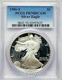 1986-S American Silver Eagle PCGS PR70DCAM