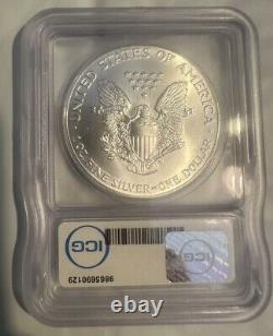 1986 S American silver eagle MS 70