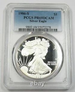 1986-S PCGS PR69 DCAM 1oz Silver American Eagle SAE Dollar $1 US Coin #32641A
