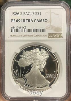 1986 S PROOF SILVER EAGLE PF69 ULTRA CAMEO. First Year! Nice