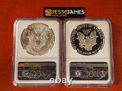 1986 S Proof & Silver Eagle Ngc Pf69 Ultra Cameo & Ms69 2 Coin Set Reagan Labels