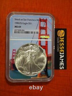 1986 (s) Silver Eagle Ngc Ms69 Struck At San Francisco Mint Bridge Core