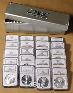 1986 to 2005 American Eagle Silver Dollar Set NGC Brown Label all Certified MS69