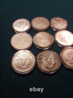1987 1995 American. 999 Silver Eagles lot of 9 toned Rainbow 2001