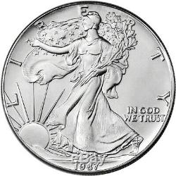 1987 American Silver Eagle (1 oz) $1 1 Roll Twenty 20 BU Coins in Mint Tube