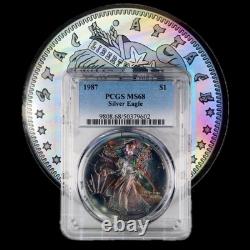 1987 American Silver Eagle GORGEOUS Terminal COMET? TONED PCGS MS68