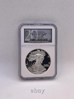 1987 S Proof Silver Eagle Ngc Pf69 Ultra Cameo 20th Anniversary Coll Black Label