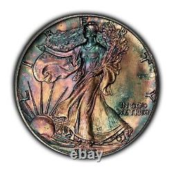 1988 $1 1 oz Silver American Eagle PQ Rainbow Toning SKU-E3361