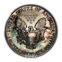 1988 $1 1 oz Silver American Eagle PQ Rainbow Toning SKU-E3361