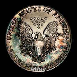 1988 $1 1 oz Silver American Eagle PQ Rainbow Toning SKU-E3361