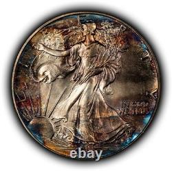 1988 1 oz Silver American Eagle PQ Rainbow Pattern Toning BU SKU-E3456