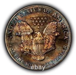 1988 1 oz Silver American Eagle PQ Rainbow Pattern Toning BU SKU-E3456