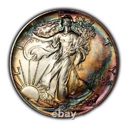 1988 1 oz Silver American Eagle PQ Rainbow Toning BU SKU-E3425