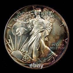 1988 1 oz Silver American Eagle PQ Rainbow Toning BU SKU-E3425