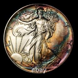 1988 1 oz Silver American Eagle PQ Rainbow Toning BU SKU-E3425