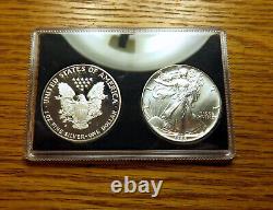 1988 Silver Eagle set 1988-S proof 1988-P BU lustrous