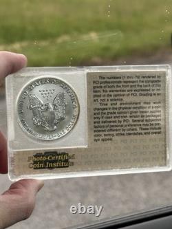 1989 American Silver Eagle Photo-Certified Coin Institute PCI RARE Holder
