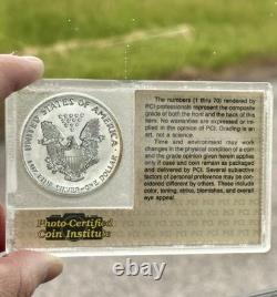 1989 American Silver Eagle Photo-Certified Coin Institute PCI RARE Holder