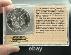 1989 American Silver Eagle Photo-Certified Coin Institute PCI RARE Holder