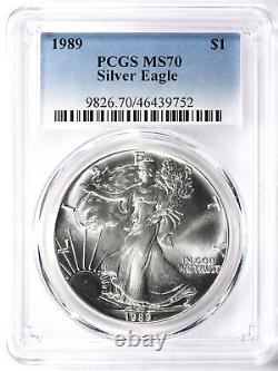 1989 PCGS MS70 Silver American Eagle