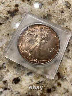 1990 1 Oz Silver American Eagle Champagne Super Toner