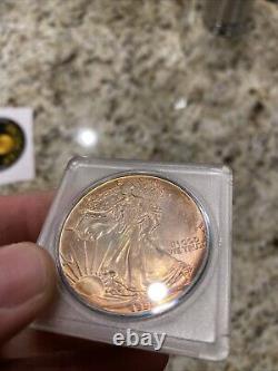 1990 1 Oz Silver American Eagle Champagne Super Toner