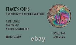 1990 American Silver Eagle 1oz. 999 Rainbow Toned Nice Color UNC Coin