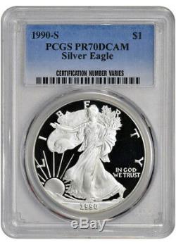 1990-S American Silver Eagle Proof PCGS PR70 DCAM