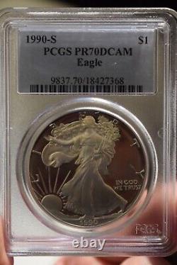 1990 S American Silver Eagle Proof PCGS PR70 DCAM