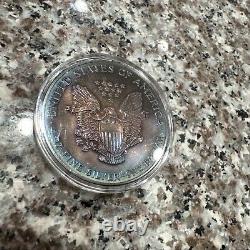 1991 American Eagle Silver with Vibrant Iridescent Toning