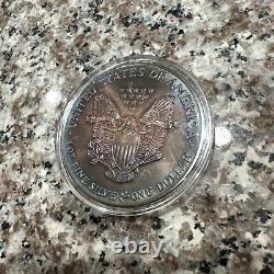 1991 American Eagle Silver with Vibrant Iridescent Toning