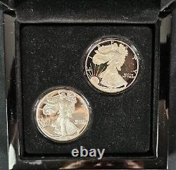 1991 S & 1992 S Proof Silver American Eagle 1 oz coins withbox COA 1 OUNCE EACH