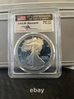 1991 S American Silver Eagle Pcgs Pr70 Dcam Mercanti Flag Pop Only 454