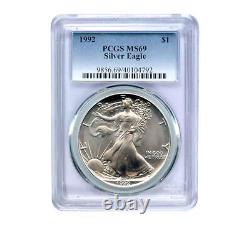 1992 $1 American Silver Eagle MS69 PCGS