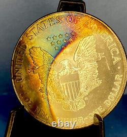 1993 $1 American Silver Eagle Uncirculated Monster Toned CHOICE MS++
